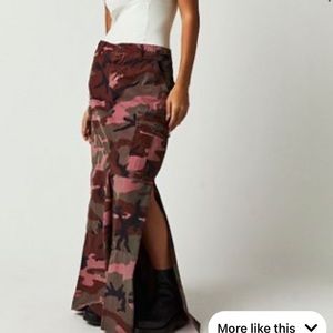Free People RILEY Vintage Pink Camo Skirt